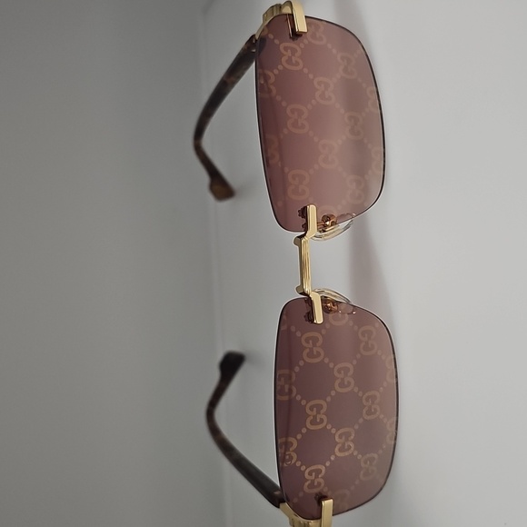 GUCCI UNISEX GG1221S 004 GUCCI RIMLESS GG LOGO ON LENS SUNGLASSES - Picture 9 of 13